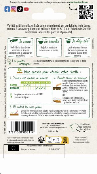Potagères - Piment de Cayenne - MEDIA_PACKAGING_VERSO